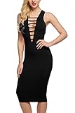 Zeagoo Womens Bodycon Deep V Neck Club Bandage Party Cocktail Summer Dresses