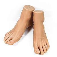 BIXINYAAN 1 Pair Silicone Male Mannequin Foot Display Sandal Shoe Sock Display Art Sketch with Nail