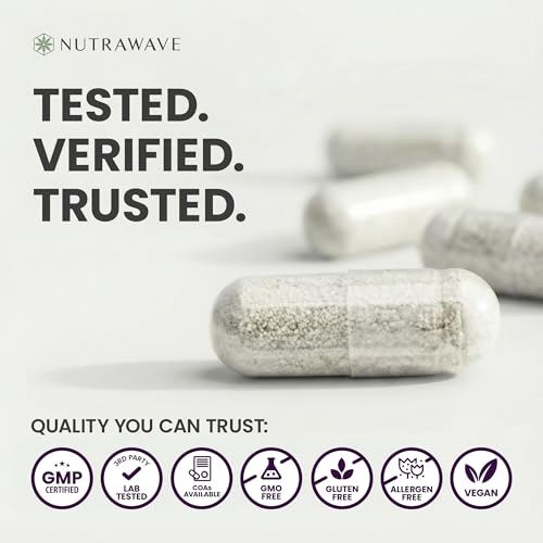 Nutrawave 50 BILLION Probiotics Women & Men, 15 Strains Active Culture. Relieves Bloating and Constipation, Improved Digestion and Gut Health Supplement, Non-GMO, Vegan, Gluten Free. 60 Vegan Capsules/ 60 Day Supply
