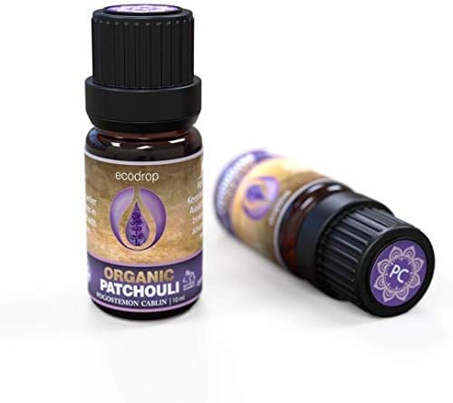 Patchouli Essential Oil, Certified Organic, 100% Pure, Aromatherapy, Massage, Diffusers & Bath - 10ml (Pogostemon Cablin)
