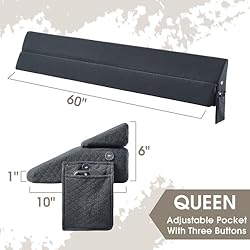 RUJIPO Queen Size Bed Wedge Pillow - Gap Filler