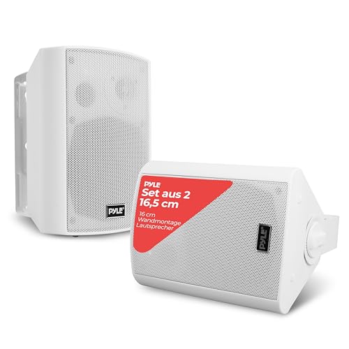 Pyle Outdoor Lautsprecher Bluetooth, 60 W RMS, wetterfest, Paar Weiß