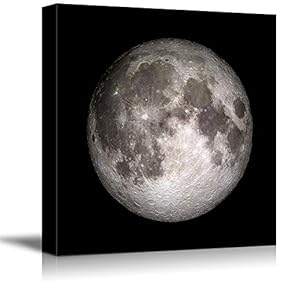 Canvas Wall Art Beautiful Moon in Black Painting Artwork for Home Prints Framed - 12x12 inches