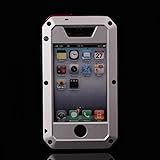 iPhone 4 Case,Lisana [Waterproof] [Exact-Fit] iPhone 4/4S Case **NEW** [Metal Series] [Scratch Proof] Extreme Shockproof Dust/Dirt Proof Aluminum Metal Military Heavy Duty Protection Cover Case for Apple iPhone 4 4S **Lifetime Warranty**-Silver