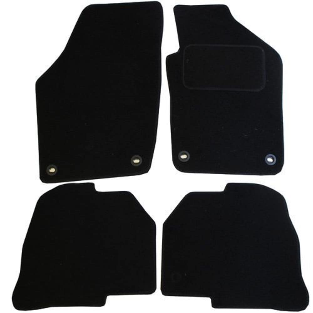 JVL 1363 Fully Tailored Car Mat Set with 4 Clips - 4 Pieces, Black