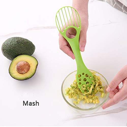 QingFan 5 in 1 Fruit Slicer Shea Corer Butter Fruit Peeler Cutter Pulp Separator Plast Avocado Separator Green - Thumbnail 3