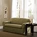 MAYTEX Piped Suede 2-Piece Loveseat Furniture Cover/Slipcover, Sage