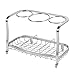 mDesign Steel Bathroom Countertop Hair Tool Storage Organizer Accessory Basket Tray, Vanity Table Holder for Hair Dryer, Straightener, Curling Iron, Styling Products, Hyde Collection - Chrome