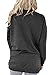 ROSKIKI Women's Casual Round Neck Pockets Long Sleeve Pullover Sweatshirt T Shirt Tops Tunics