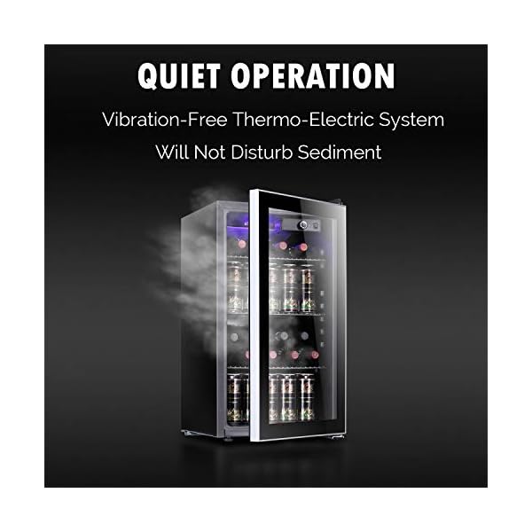 Antarctic-Star-26-Bottle-Wine-CoolerCabinet-Beverage-Refrigerator-Small-Mini-Red-White-Wine-Cellar-Beer-Soda-Clear-Front-Glass-Door-Counter-Top-Bar-Fridge-Quiet-Operation-Compressor-Adjust-Temperature