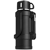 85oz (2.5L) Stainless Steel Vacuum Insulated Thermos, Large Insulated Travel Water Jug & Coffee Thermoses with Handle and Cup for Hiking, Fishing (85, Fluid Ounces)