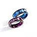 Iflytree 2Pcs Matching His Queen Her King Couples Rings Wedding Engagement Band for Him and Her Stainless Steel Bridal Sets Promise Rings For Couple Anniversary Jewelry