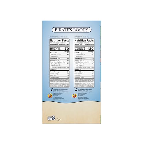 PIRATE’S BOOTY AGED WHITE CHEDDAR AND CHEDDAR BLAST CHEESE PUFFS VARIETY PACK, GLUTEN-FREE, KIDS SNACKS, 0.5OZ AND 0.75OZ (18CT)