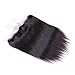 Ucrown Brazilian Lace Frontal Closure with 3 Bundles Straight Virgin Hair Weave 13x4 Ear to Ear Frontal Lace Closure with Baby Hair 9a Human Hair Extension (14 16 18 +12, free part)