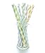Pastel Striped Straws, 25 Pack - Easter and Spring Tall Drinking Paper Straws for Parties