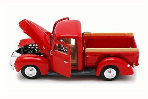 Motor Max 1940 Ford Pick Up truck, Red 73234 - 1/24 Scale Diecast Model Toy Car