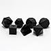 GameScience: Polyhedral 7-Die Set - Opaque Un-Inked Precision Dice - Coal Black