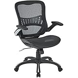 Office Star Mesh Back &amp; Seat, 2-to-1 Synchro &amp; Lumbar Support Managers Chair, Black