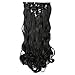 FESHFEN Clip in Hair Extensions 7 PCS Set Long Curly Wavy Synthetic Clip in Hair Extension Full Head Hairpiece for Women Girls, 20 inch