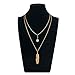 Wowanoo Simple Layered Bar Pendant Necklace Boho Feather Chain Necklace for Women Jewelry Feather G