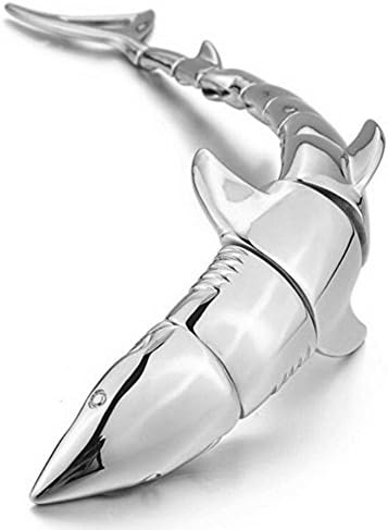 WELRDFG 316 Stainless Steel Shark Bracelet Unisex Wristband Gift 24K Gold Plated/Platinum Plated Men's Bracelet (stainless-steel)