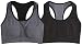 ToBeInStyle Sports Bra for Women - Reversible Racerback Double Layered Compression (Large, Black/Charcoal)