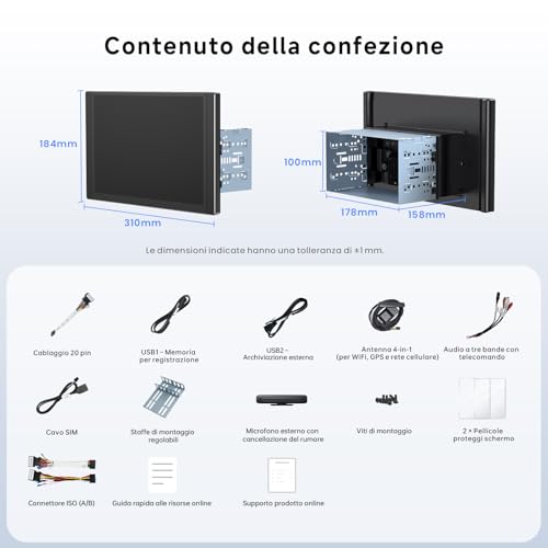 [12.5" QLED with Side LEDs] 2 DIN Android Car Radio, AI Agent & AI Vision, Parking Protection, Golden Hour Alert, Supply Guide, 8G+128G, 4G LTE, Audio 7.1.2 CH, HDMI Input, X10G225E