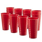 Splash 20-ounce Unbreakable Plastic Tumblers | set of 12 Red