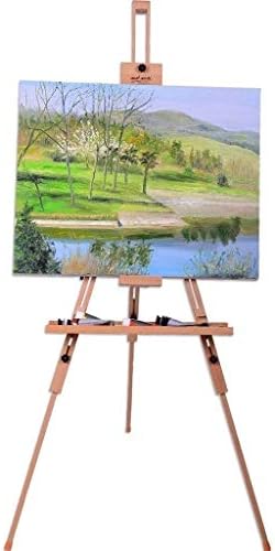 Tripod Easel H.D. Beech - Field Easel Holds Canvas Up to 122cm for Drawing, Sketching Or Display and Perfect for Indoors Art Supplies -720