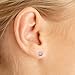 3 mm Petite Round Genuine Aquamarine Stud Earrings in 14k White Gold