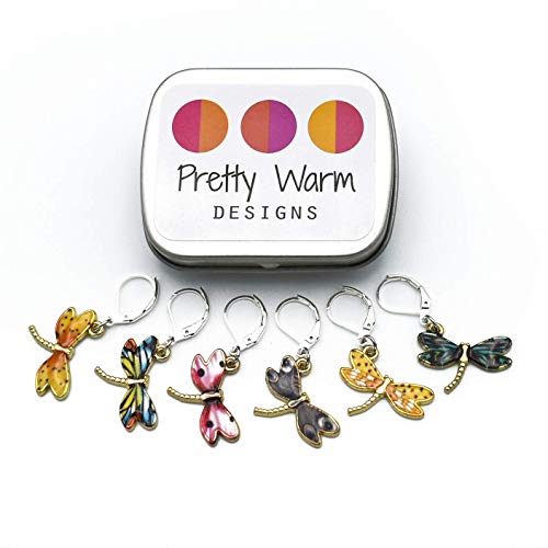 image for Pretty Warm Designs Dragonfly Crochet Locking Stitch Markers, unisex-a