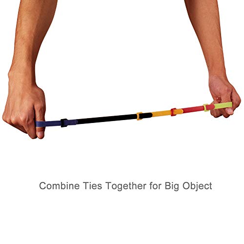 OneLeaf 60 Pcs Reusable Fastening Cable Ties with Hook and Loop, Multi-Purpose Cable Straps Wire Ties Cable Management, Adjustable Fastening Cord Ties for Computer/TV/Electronics, 3 Sizes and 5 Colors - Thumbnail 6