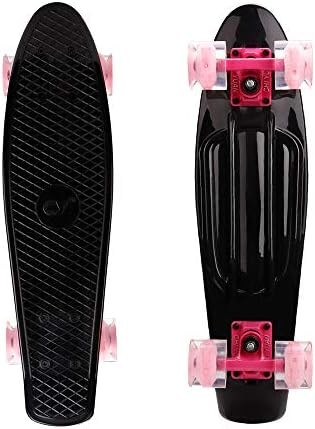 Beneficial Scooter with Flashing Wheel,Fashion Long Board Skateboard Suitable for Children and Adults Complete Skateboard