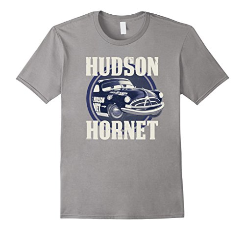 Mens Disney Pixar Cars Hudson Hornet Badge Graphic T-Shirt XL Slate