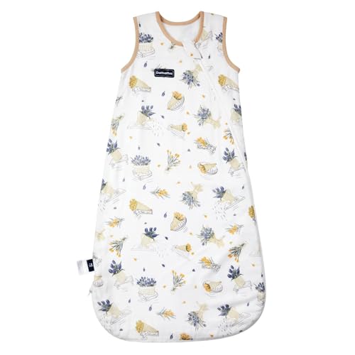 Domiamia Baby Sleep Sack 0.6 Tog Ultra Breathable Cotton Blend Muslin Toddler Sleeping Sack 24-36 Months Dryable Lightweight Unisex Wearable Blanket