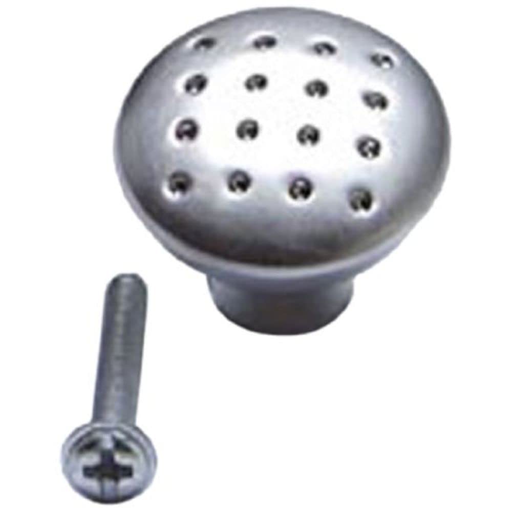 Merriway® BH01017 (20 Pcs) Matt Nickel Metal Dimpled Cupboard Cabinet Door Knobs, 32mm (1.1/4 inch) - Pack of 20 Pieces