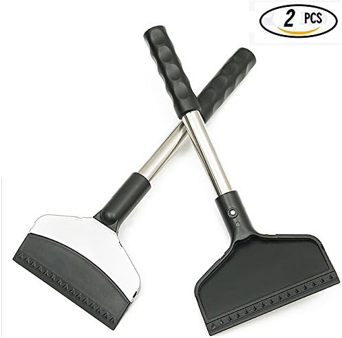 MUZUO Car Ice Snow Shovel/Scraper Long handle Stainless Steel ABS and TPR To Eliminate Snow | Excellent Auto Car Vehicle Ice Remove Tool 2 Pcs