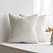 MIULEE Pack of 2 Pillow Covers 18x18 Inch Inch Cream White Super Soft Corduroy Decorative Throw Pillows Couch Home Decor for Cushion Sofa Bedroom Living Room