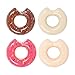 Buringer 2 Packs Donut Pool Float with Hand Pump,Inflatable Swimming Ring 60CM for Children Kids 3-10 Years (Strawberry & Chocolate)