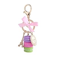 Mootea Colorful Cute Alloy Macaroon Keychain Keyring Bag Pendant Car Charm Decoration(Purple)