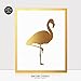 DIGIBUDDHA Flamingo Gold Foil Decor Art Print Tropical Bird Metallic Poster Modern Wall Art 8 inches x 10 inches