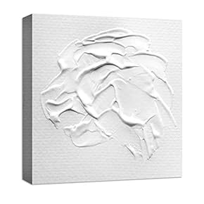 Canvas Wall Art Black and White Abstract Oil Painting Feature Painting Artwork for Home Prints Framed - 12x12 inches