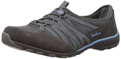 Skechers Sport Women's Conversations Holding Aces Fashion Sneaker, Charcoal Light Blue, 7 M US