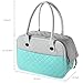 MG Collection 2-Tone Quilted Soft-Sided Dog & Pet Carrier Handbag Tote with Mesh Top Panel, Turquoise