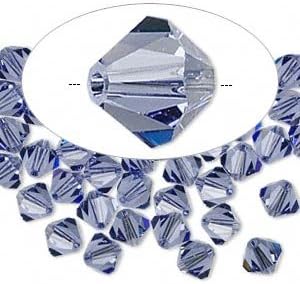 Swarovski Crystal 5328 6mm XILION Tanzanite Crystal Bicones - 24 Pack