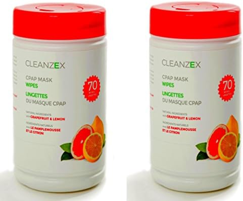 CPAP 140 Wipes 2-Pack Cleanzex Mask Wipes - Citrus Scented, Sanitary, Natural,Eco-Friendly