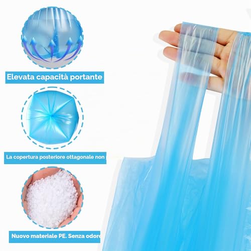 LURNODY 9 Rolls of Small Bin Bags (2 Litres/0.5 Gal) Odourless, Trash Bags Suitable for Car Trash Can, Bathroom Trash Can, Table Trash Can (Purple, Green, Blue, 180 Pieces)