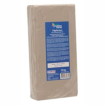 NEU Glorex Töpferton schamottiert, 10kg, weiss