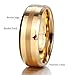 King Will Glory Mens 8mm Matte Brushed Center Tungsten Carbide Ring Yellow Gold Polished Wedding Band