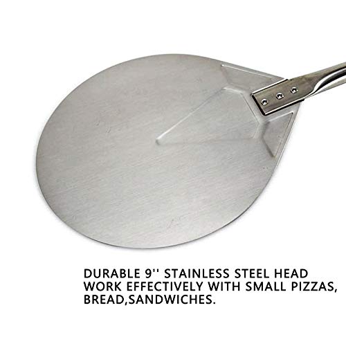 SHANGPEIXUAN 9'' Turning Pizza Peel,Stainless Steel Pizza Paddle with 47 Inch Long Handle